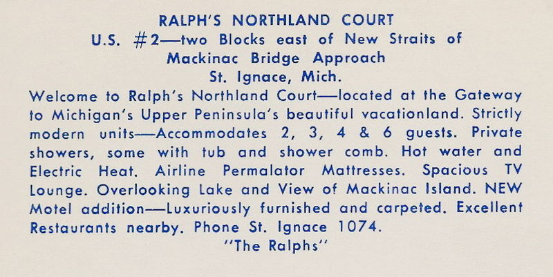 Ralphs Motel (Normandy Motel, Motel Normandy, Ralphs Northland Court) - Vintage Postcard